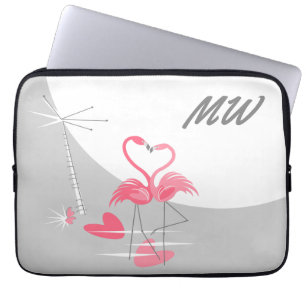 Flamingo Love Moon Monogram laptop hoes 13 inch