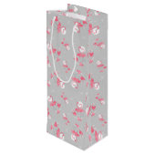 Flamingo Love Multi gift bag wine Wijn Cadeautas (Achterkant Gekanteld)