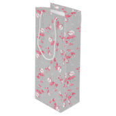 Flamingo Love Multi gift bag wine Wijn Cadeautas (Voorkant Gekanteld)