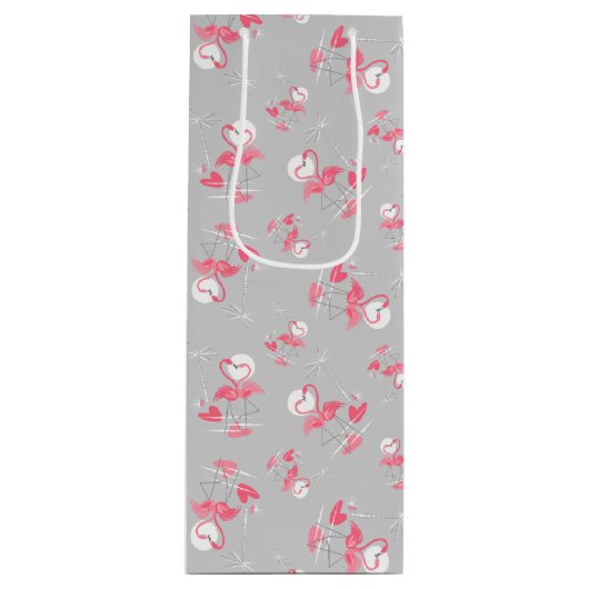 Flamingo Love Multi gift bag wine Wijn Cadeautas (Voorkant)