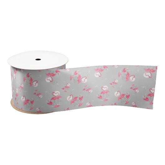 Flamingo Love Multi-ribbon satin Satijnen Lint (Spoel)