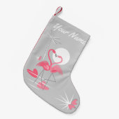 Flamingo Love Name Kleine Kerstsok (Voorkant (Hangend))