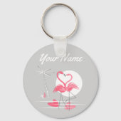 Flamingo Love Name sleutelhanger Basic (Voorkant)