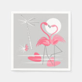 Flamingo Love paper napkins Servetten (Voorkant)
