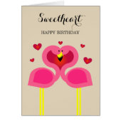 Flamingo Love Persoonlijke Birthday Kaart (Voorkant)