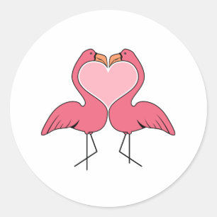 Flamingo Love Ronde Sticker