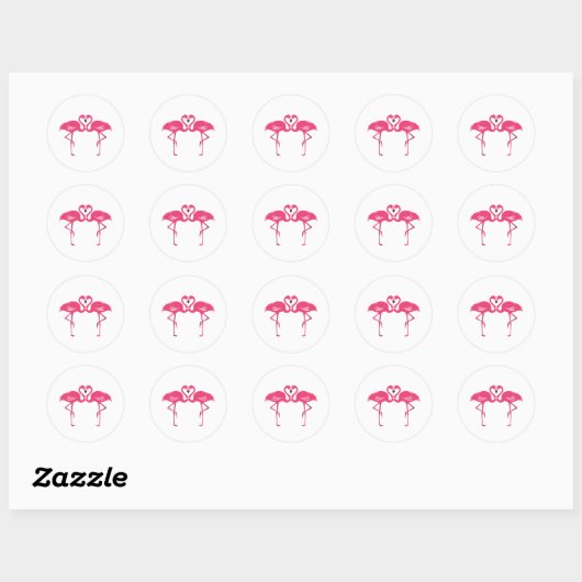 Flamingo Love Ronde Sticker (Vel)