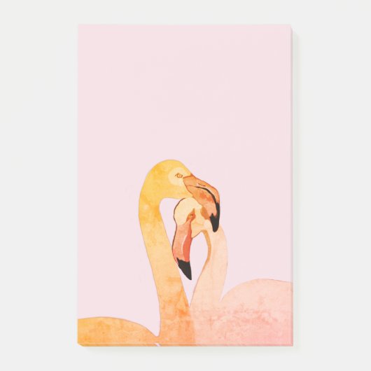 Flamingo Love, roze flamingo's Post-it Notities Post-it® Notes (Voorkant)