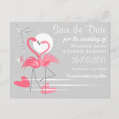 Flamingo Love Save the Date briefkaart landscape (Voorkant)
