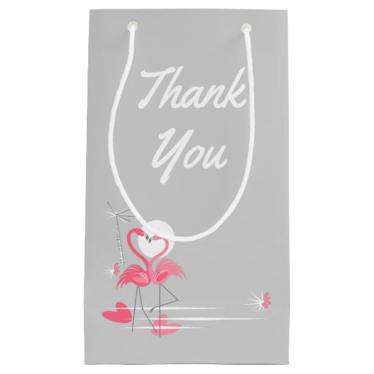 Flamingo Love Side Bedankt Klein Cadeauzakje (Voorkant)