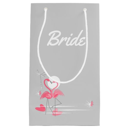 Flamingo Love Side Bride small Klein Cadeauzakje (Voorkant)