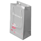 Flamingo Love Side Bridesmaid small Klein Cadeauzakje (Achterkant Gekanteld)
