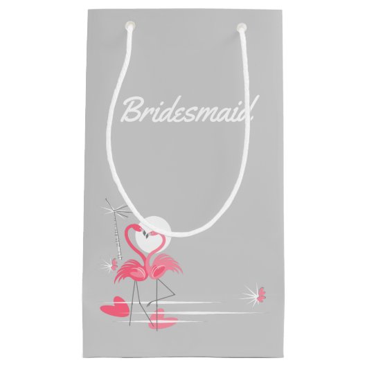 Flamingo Love Side Bridesmaid small Klein Cadeauzakje (Voorkant)