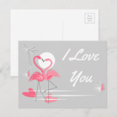 Flamingo Love Side I Love You briefkaart (Voorkant / Achterkant)