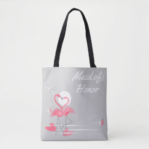 Flamingo Love Side Maid of Honor canvas tas