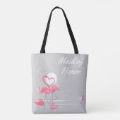 Flamingo Love Side Maid of Honor canvas tas (Achterkant)