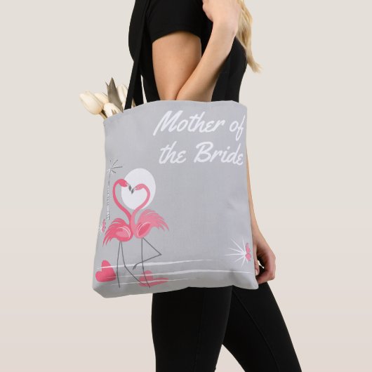 Flamingo Love Side Moeder of the Bride canvas tas (Dichtbij)