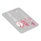 Flamingo Love Side Naam flexibele magneet (Rechterzijde)