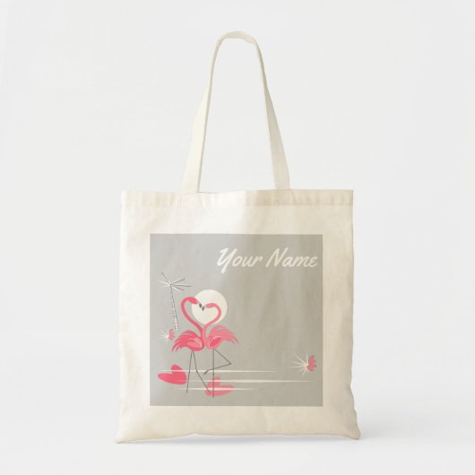Flamingo Love Side Name budget tas (Voorkant)