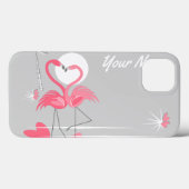 Flamingo Love Side Name IPad case horizontal (Achterkant (horizontaal))