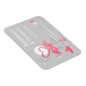 Flamingo Love Side Names Date Flexmagnet Magneet (Rechterzijde)
