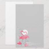 Flamingo Love Side stationery Briefpapier (Voorkant / Achterkant)