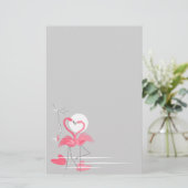 Flamingo Love Side stationery Briefpapier (Staand voorkant)