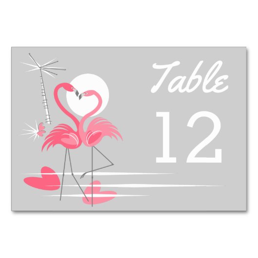Flamingo Love Side Table Card-landschap Kaart (Voorkant)