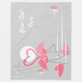 Flamingo Love Side Text fleece deken horizontal (Voorkant)