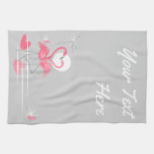 Flamingo Love Side Text keukenhanddoeken verticaal (Horizontaal)
