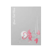 Flamingo Love Side Text notepad horizontaal Notitieblok (Linkerzijde)