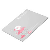 Flamingo Love Side Text notepad horizontaal Notitieblok (Schuin)