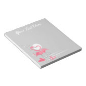 Flamingo Love Side Text notitieblok (Schuin)