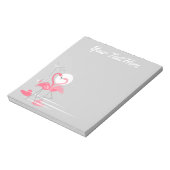 Flamingo Love Side Text notitieblok (Linkerzijde)