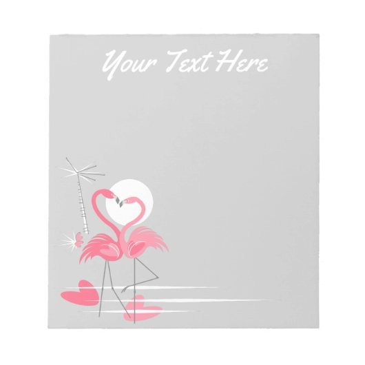 Flamingo Love Side Text notitieblok (Voorkant)