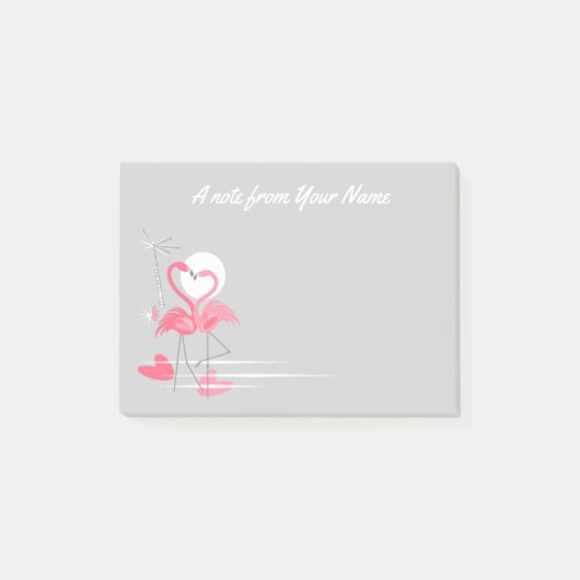 Flamingo Love Side Text post-it notes (Voorkant)