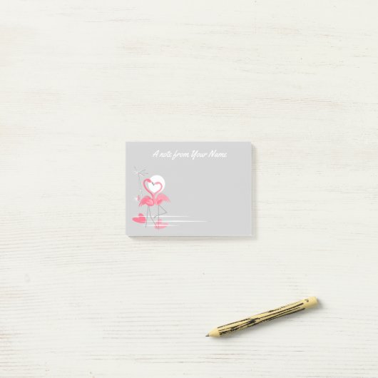 Flamingo Love Side Text post-it notes (Op bureau)