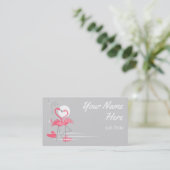 Flamingo Love Side visitekaartje (Staand voorkant)