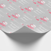 Flamingo Love Side Vrijgezellenfeest wrapping pape Cadeaupapier (Hoek)