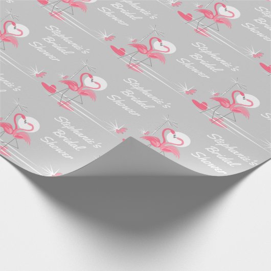 Flamingo Love Side Vrijgezellenfeest wrapping pape Cadeaupapier (Hoek)