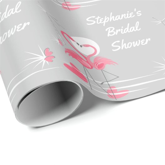 Flamingo Love Side Vrijgezellenfeest wrapping pape Cadeaupapier (Rol Hoek)
