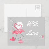 Flamingo Love Side With Love briefkaart (Voorkant / Achterkant)