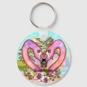 Flamingo Love Sleutelhanger (Voorkant)