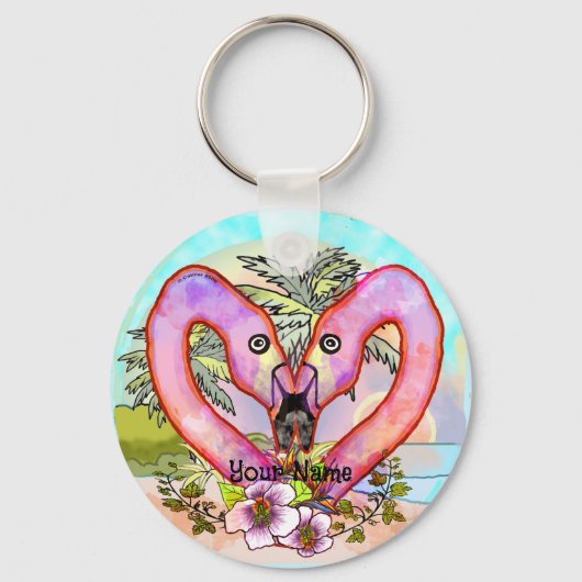 Flamingo Love Sleutelhanger (Voorkant)