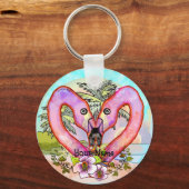 Flamingo Love Sleutelhanger (Voorkant)