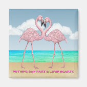 Flamingo Love Square Magneet (Voorkant)