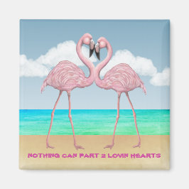 Flamingo Love Square Magneet