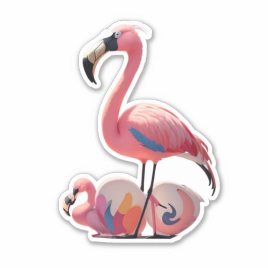 Flamingo Love Stick It met Flair Sticker (Voorkant)