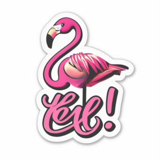 Flamingo Love Stick It met Flair Sticker (Voorkant)