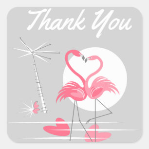 Flamingo Love sticker Hartelijk dank